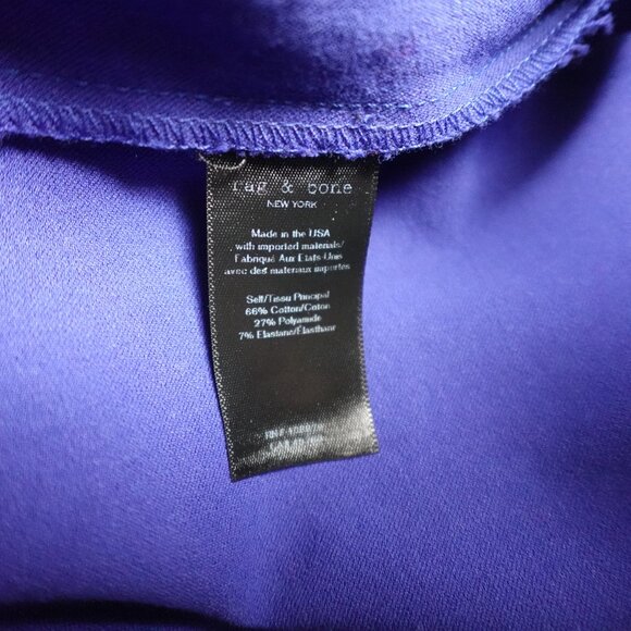 rag & bone Simone Slim Stretch Zipper Pants Electric Blue Women's 10 - Picture 3 of 10